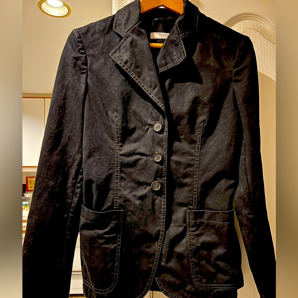 Prada size 42 casual black blazer